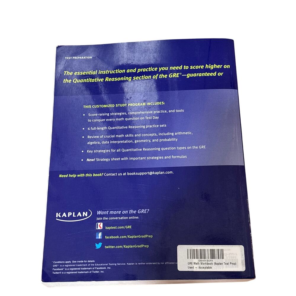 Kaplan GRE Math Workbook, Tenth Edition - Paperback - Picture 4 of 4